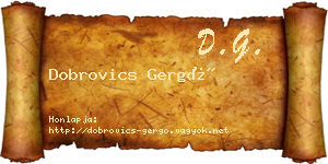 Dobrovics Gergő névjegykártya